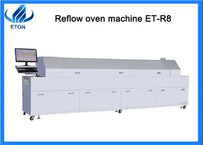 Máquina de forno de refluxo de ar quente total de 8 zonas